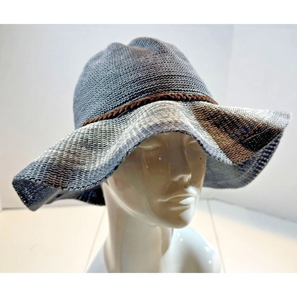 Peter Grimm Gray Woven Sun Hat, Signature Relaxed Bucket Silhouette One Size